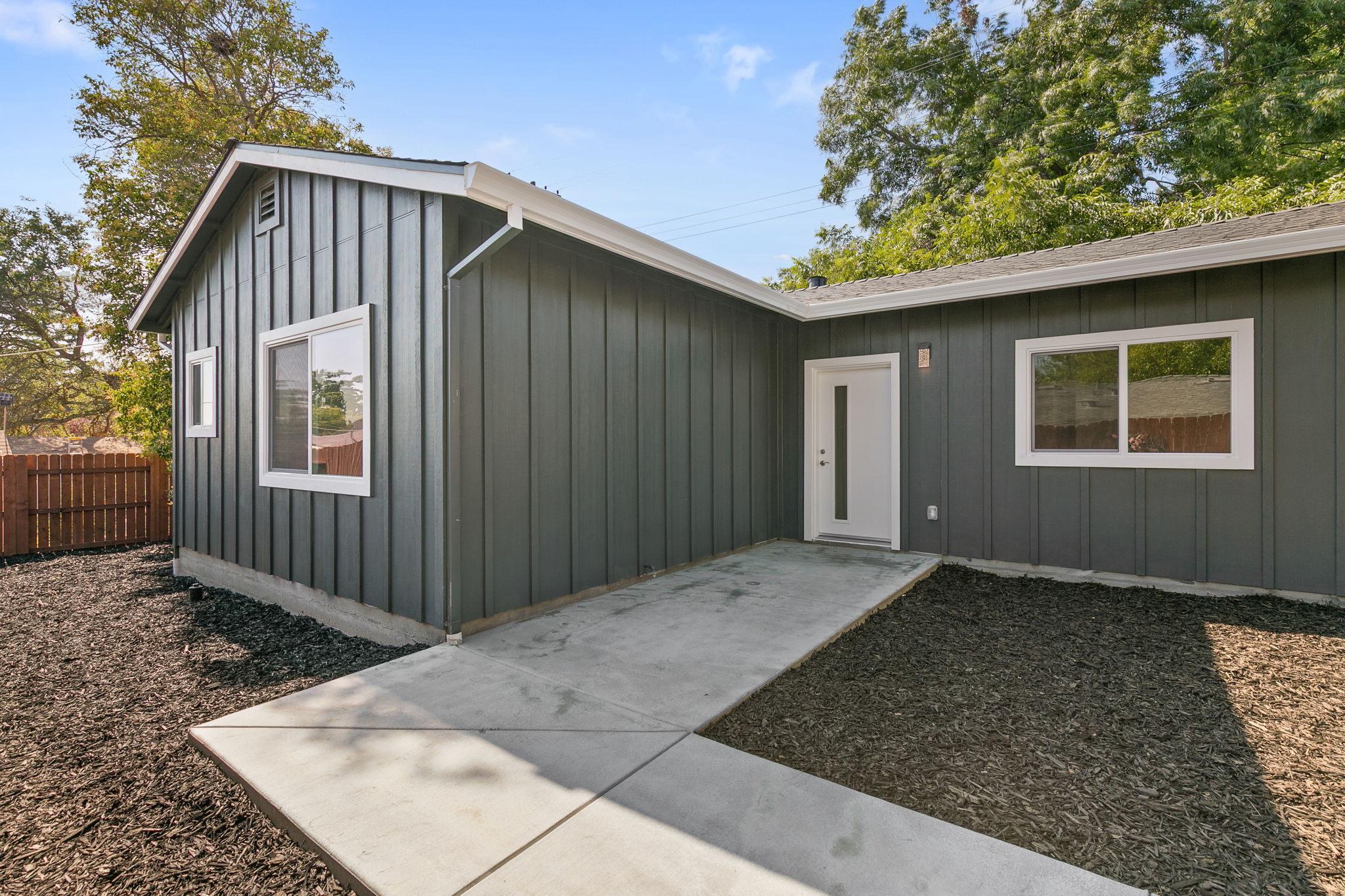 ADU Fair Oaks Project 2 - exterior at sunset